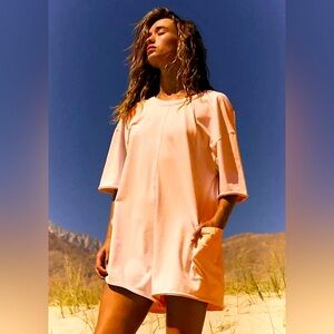 Free People Movement Hot Shot Tee Romper in Morning Sun 🌞color